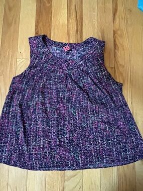Talbots Sleeveless Multicolor Tweed-Style Top - Pink & Black